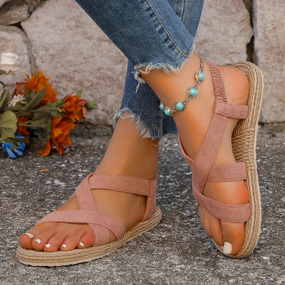 Calista | Dames Espadrille Sandalen met Verstelbare Enkelbandjes en Licht Dempende Zool