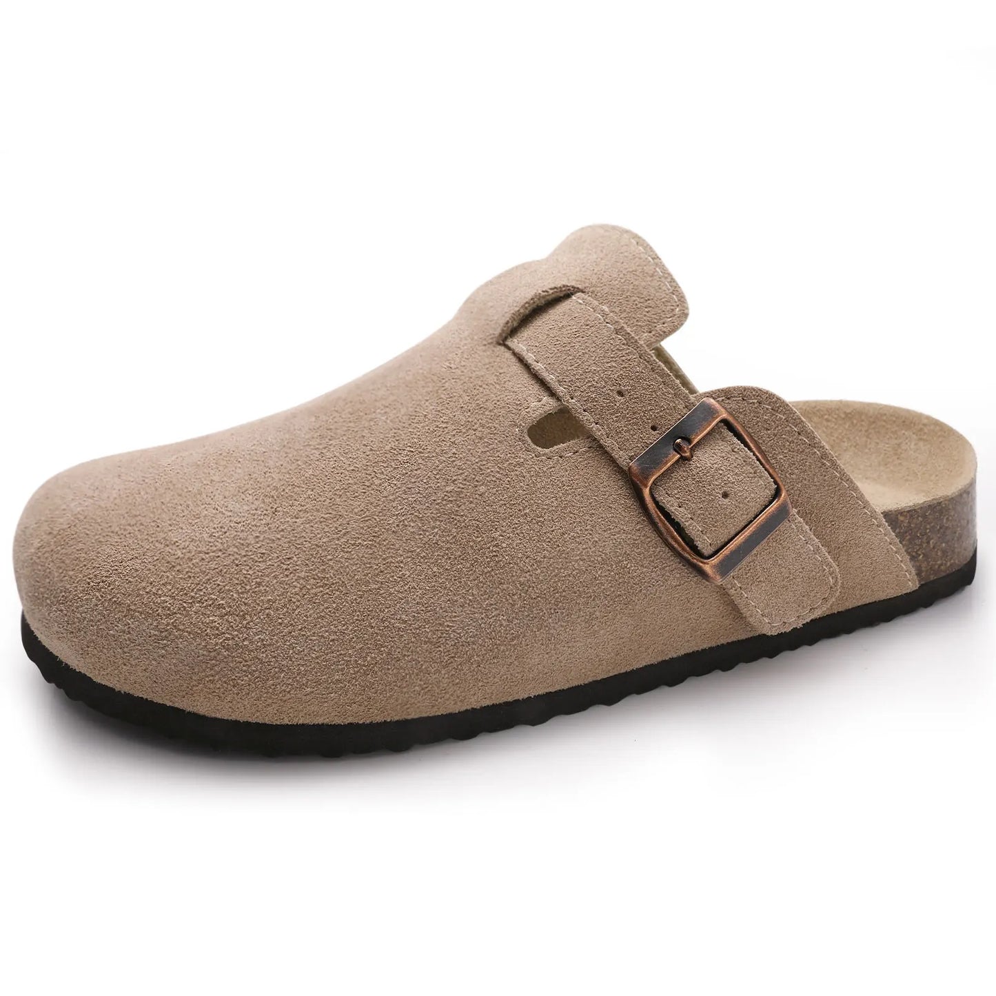 Dames suède sandalen met kurken zool