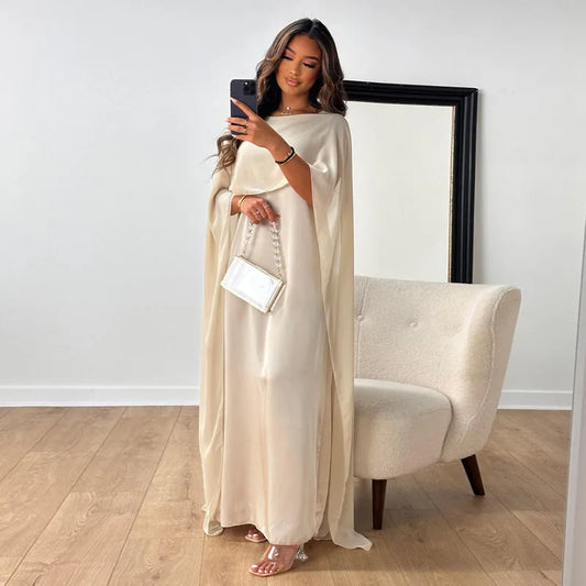Oriana | Dames Satijnen Maxi Jurk met Luxe Glans – voor Elegante Lente- & Zomerlook