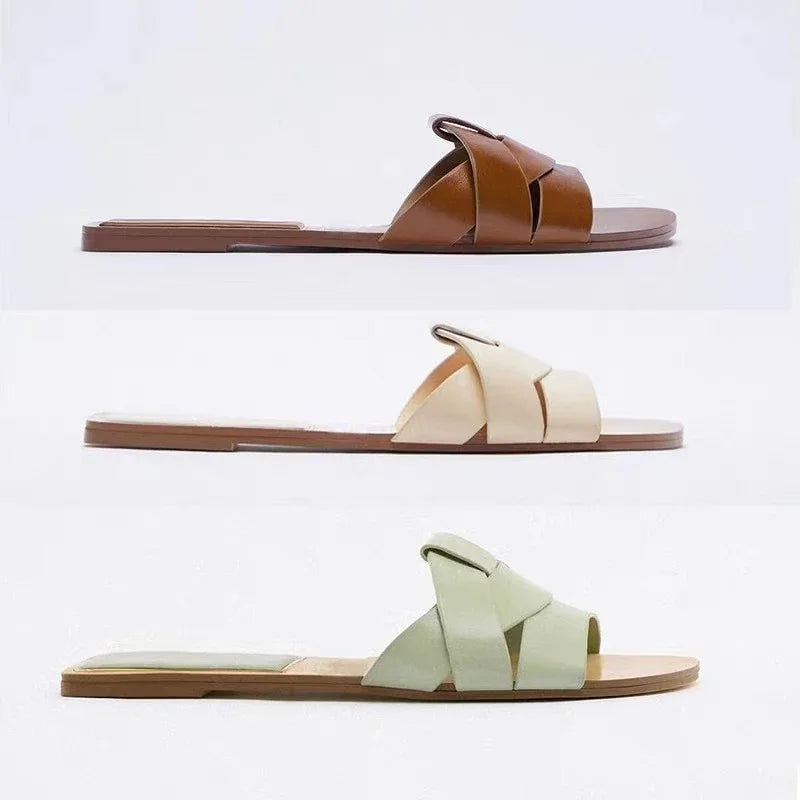 Fien | Dames Sandalen met Gekruiste Banden, Minimalistisch en Comfortabel