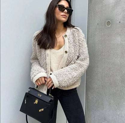 Lanae | Teddy Strickjacke voor Dames - Elegantie, Comfort en Warmte voor de Winter