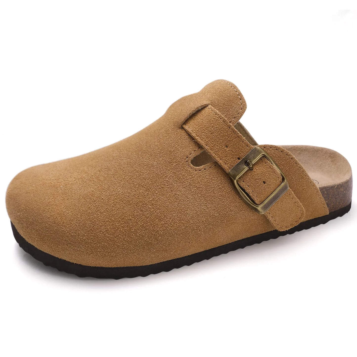 Dames suède sandalen met kurken zool