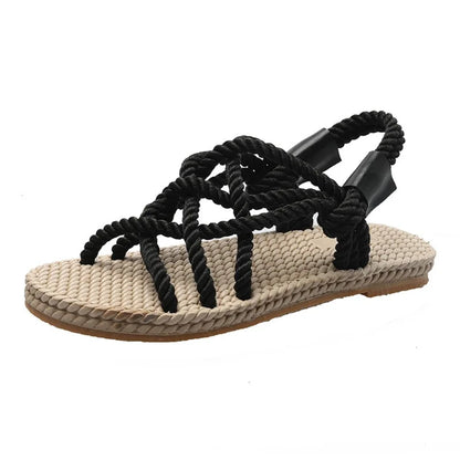 Capri | Dames Sandalen met Handgevlochten Banden en Boho-Chic Design voor Zomerse Comfort en Stijl