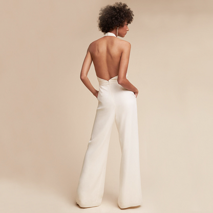 Nancy - Wijde Broek Korte Mouwen Jumpsuit