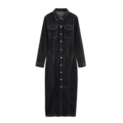 Ardella Denim Dress Dames | Tijdloze Spijkerjurk met Getailleerde Pasvorm