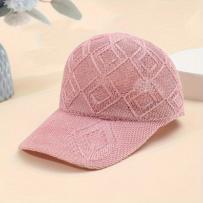Gehaakte baseball cap voor dames met luchtig open patroon
