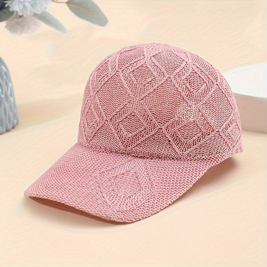 Gehaakte baseball cap voor dames met luchtig open patroon