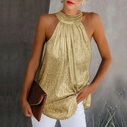 Yuna | Haltertop voor Dames – Chic Halterdesign met Elegante Glans en Comfortabele Pasvorm