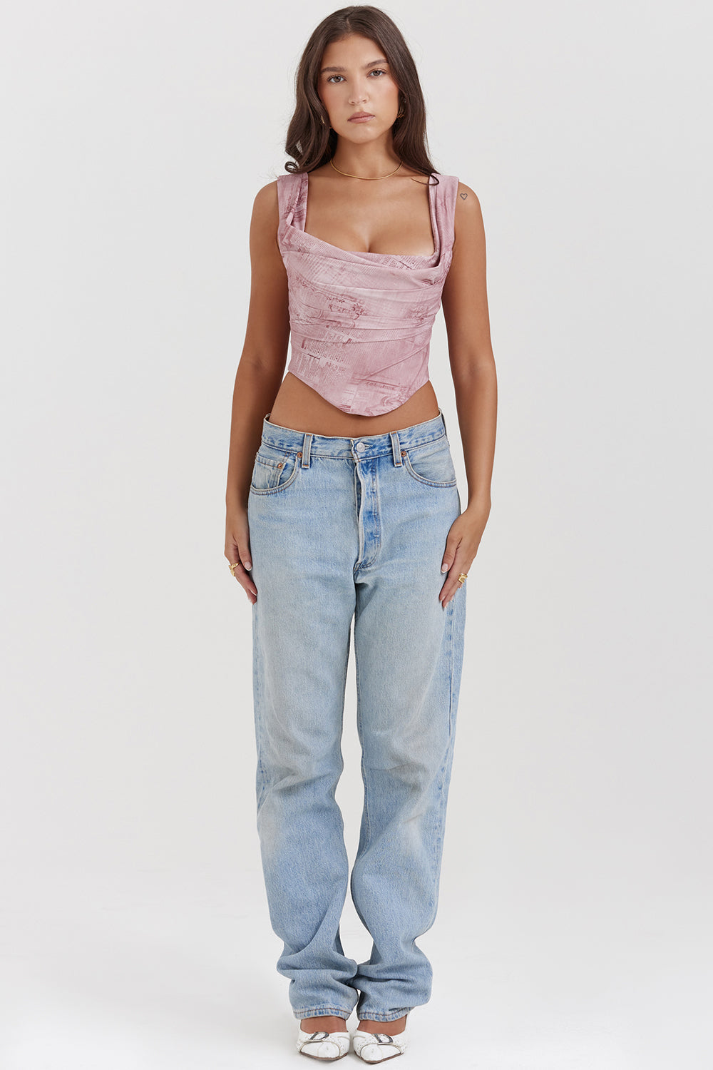 Mirjam | Dames Corset Top – Getailleerde Pasvorm, Vierkante Halslijn, Cropped Model