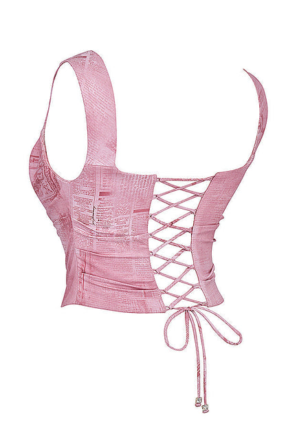 Mirjam | Dames Corset Top – Getailleerde Pasvorm, Vierkante Halslijn, Cropped Model