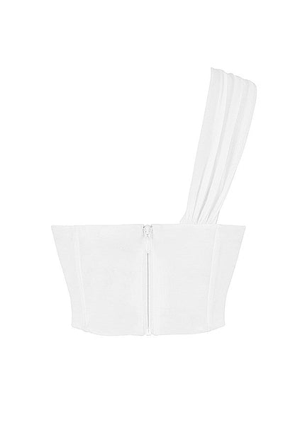 Myra | Dames Corset Top – One-Shoulder Asymmetrisch Design, Boning Structuur, Elegante Pasvorm