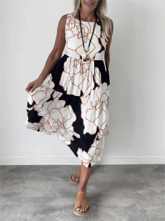 Laura | Off-Shoulder Gedrukt Jurk voor Dames - Elegant en Comfortabel
