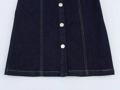 Beline | Dames Mouwloze Mini Jurk in Slank Denim Design