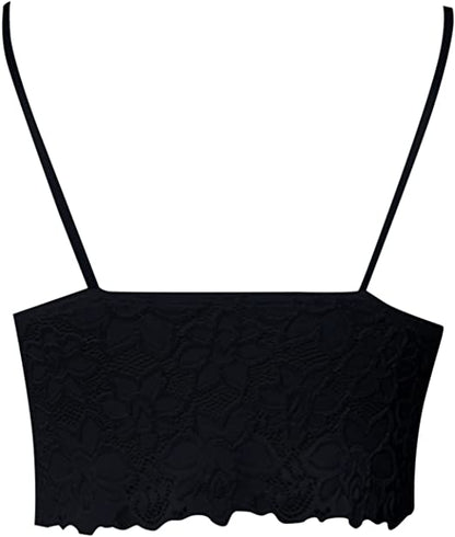 Martine | Dames Kanten Crop Top – Vrouwelijk, Verfijnd, Verstelbare Bandjes