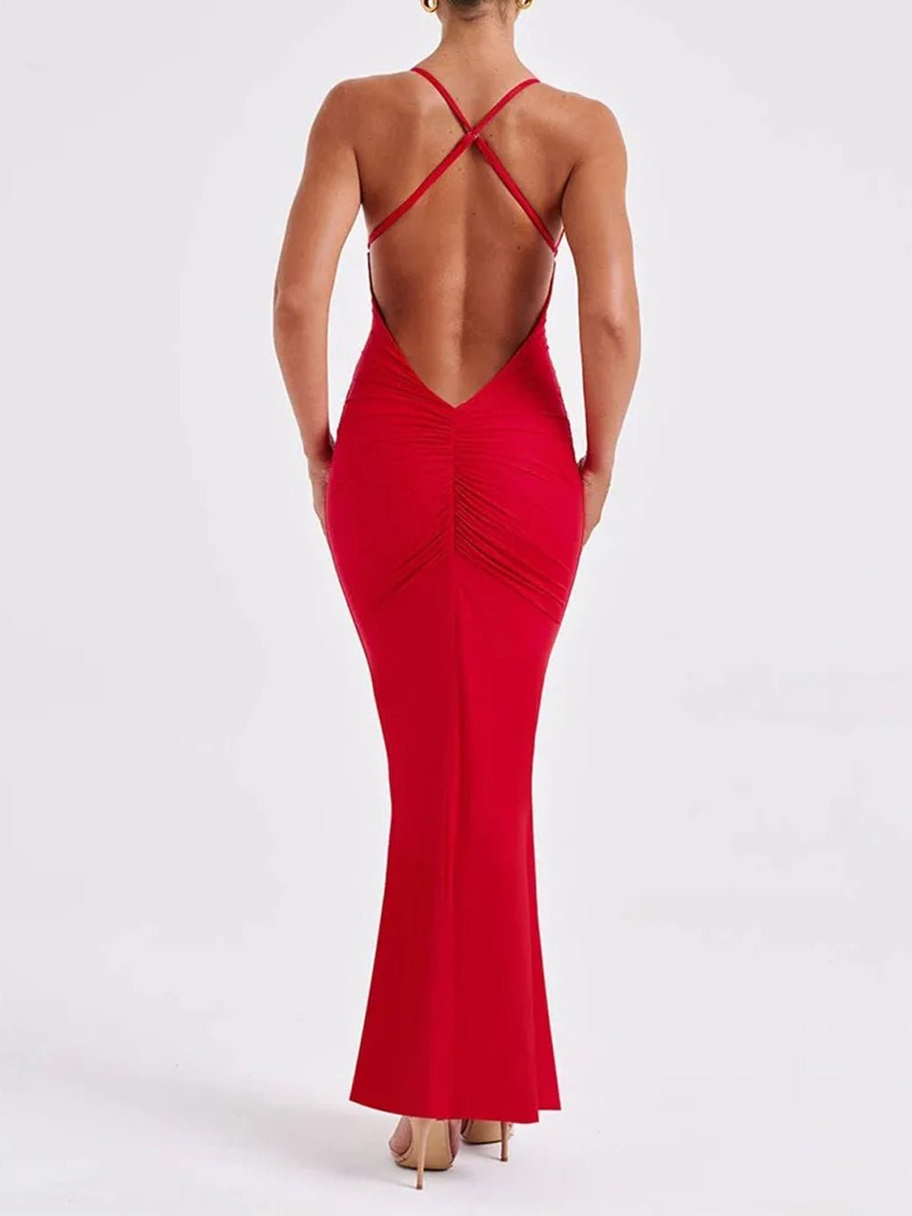 Gala | Rugloze Mouwloze Maxi Dress - Elegante & Vloeiende Vrouwenjurk met een Eigentijds Ontwerp