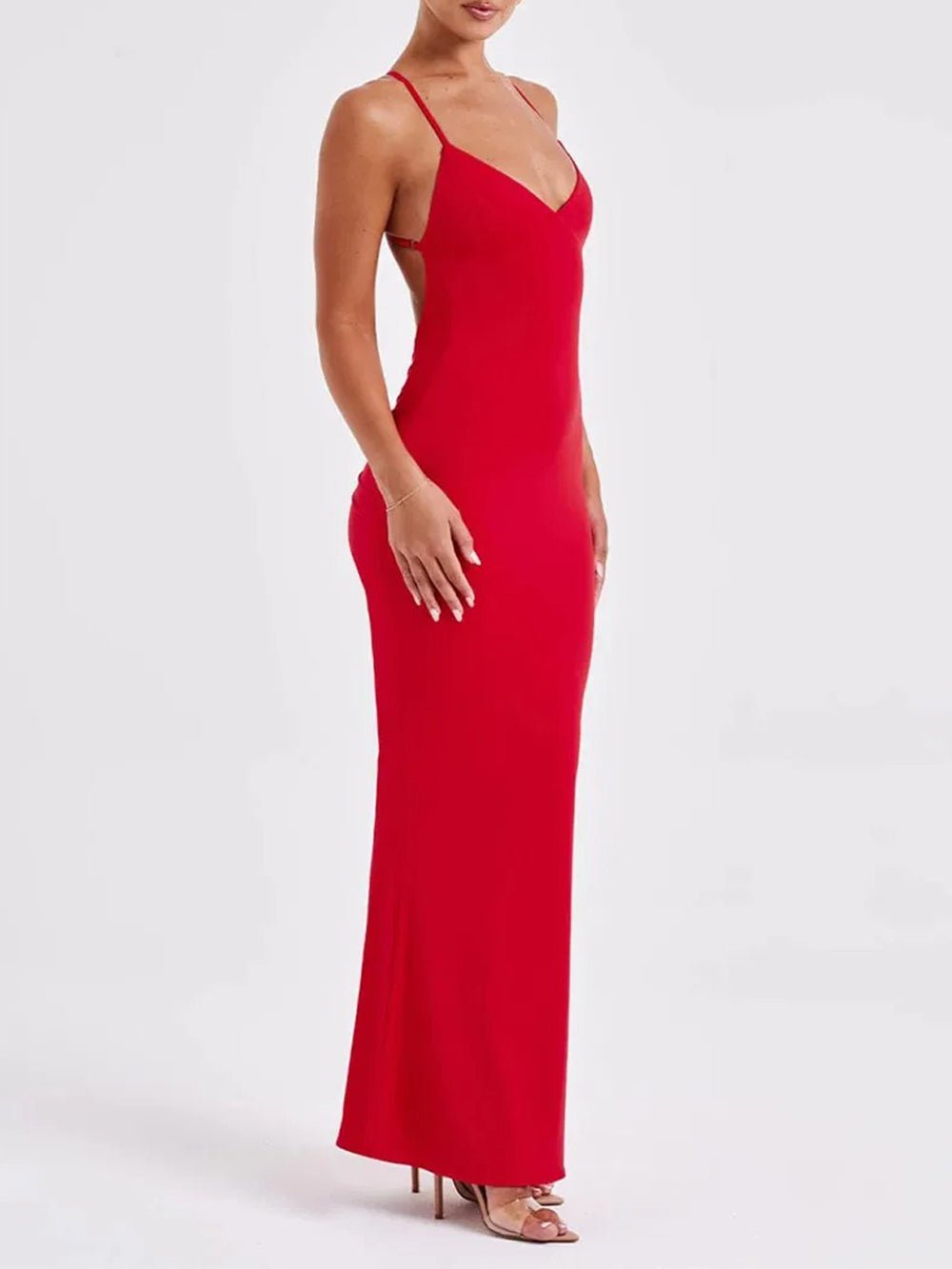 Gala | Rugloze Mouwloze Maxi Dress - Elegante & Vloeiende Vrouwenjurk met een Eigentijds Ontwerp