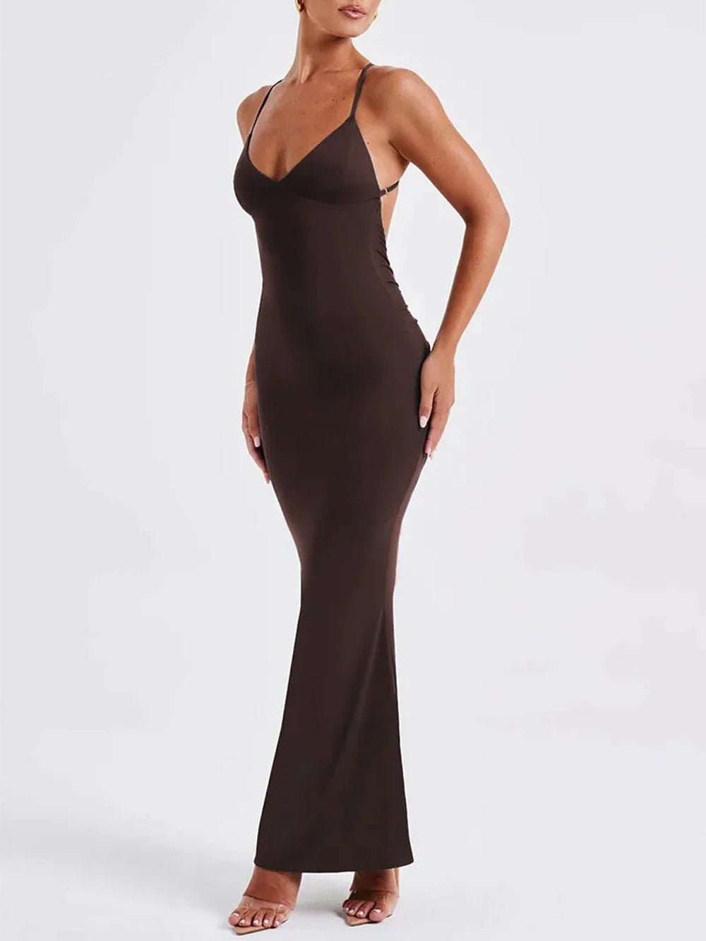 Gala | Rugloze Mouwloze Maxi Dress - Elegante & Vloeiende Vrouwenjurk met een Eigentijds Ontwerp