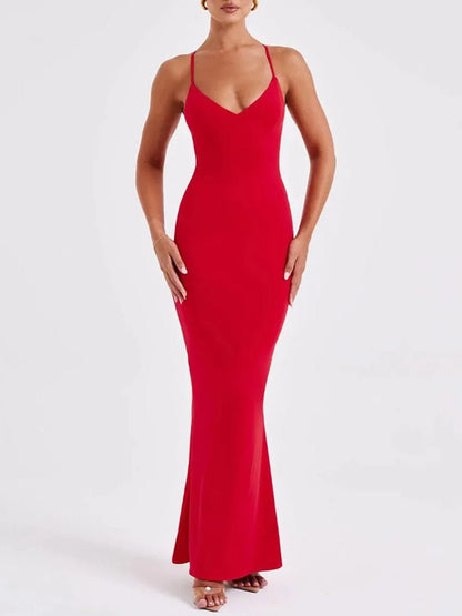 Gala | Rugloze Mouwloze Maxi Dress - Elegante & Vloeiende Vrouwenjurk met een Eigentijds Ontwerp