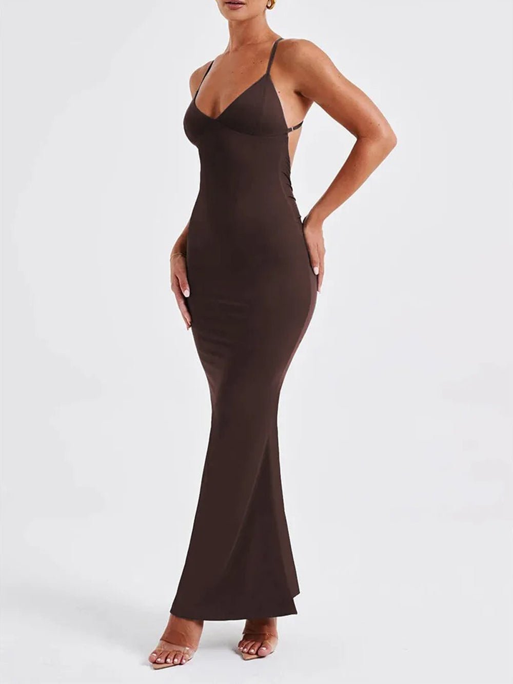 Gala | Rugloze Mouwloze Maxi Dress - Elegante & Vloeiende Vrouwenjurk met een Eigentijds Ontwerp