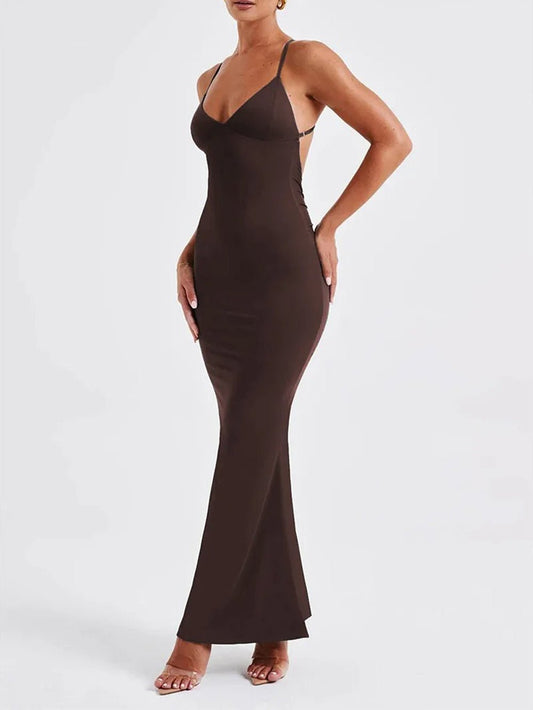 Gala | Rugloze Mouwloze Maxi Dress - Elegante & Vloeiende Vrouwenjurk met een Eigentijds Ontwerp