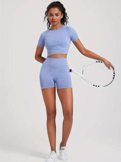 Marielle | Dames Gym Set – High-Waist Legging, Cropped Top, Shaping en Bil-Lift Effect