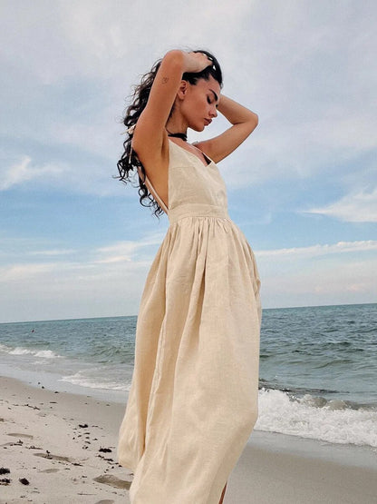 Lina | Linnen Jurk – Zomerse Elegantie met een Flatterend Silhouet