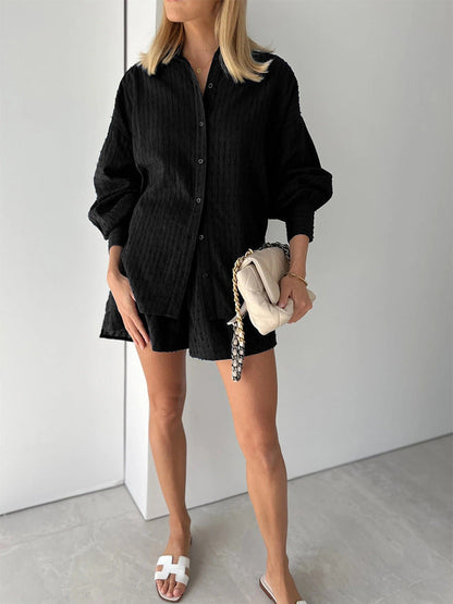 Leone - Dames set met losvallende blouse en luchtige short
