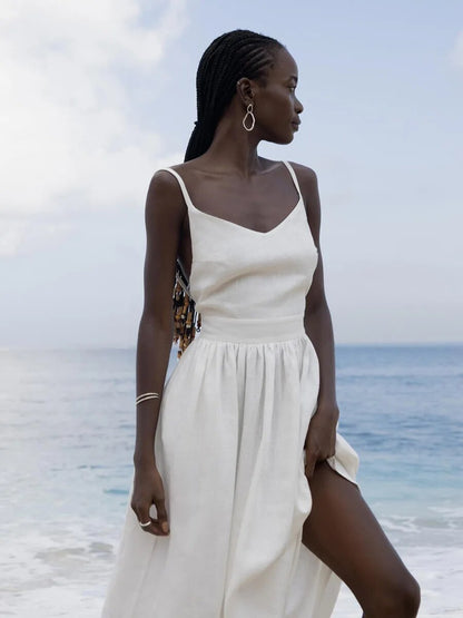 Lina | Linnen Jurk – Zomerse Elegantie met een Flatterend Silhouet
