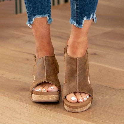 Delphine | Dames Orthopedische Sandalen – Leren, Verstelbare Bandjes, Schokabsorberende Zool