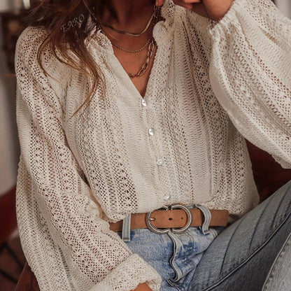 Isla Button-up Blouse voor dames | Elegante blouse met knoopsluiting en flatterende pasvorm