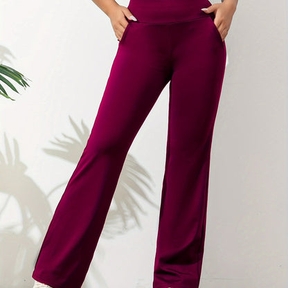 Sportieve Flared Joggingbroek | Dames joggingbroek met hoge taille, flared pijpen en zakken