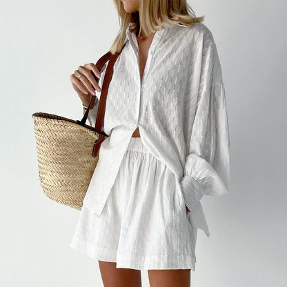 Leone - Dames set met losvallende blouse en luchtige short