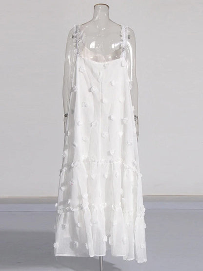 Gilda | Mouwloze Maxi Jurk met Appliqué Details – Elegante Vrouwelijke Jurk voor Speciale Gelegenheden