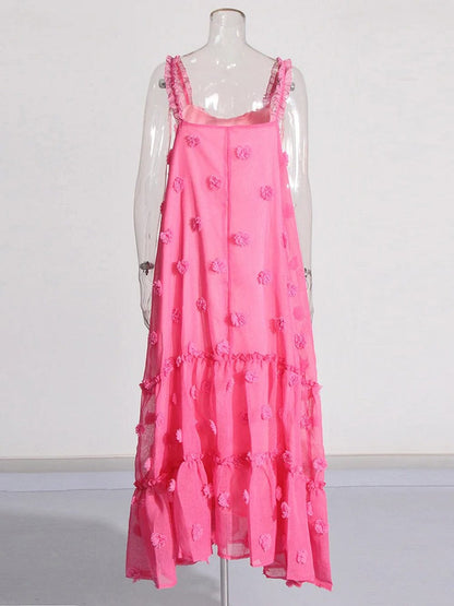 Gilda | Mouwloze Maxi Jurk met Appliqué Details – Elegante Vrouwelijke Jurk voor Speciale Gelegenheden