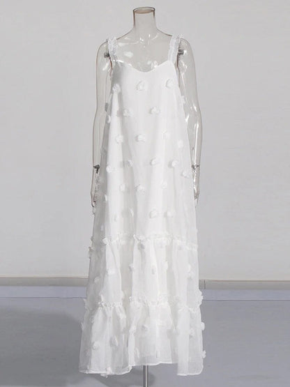 Gilda | Mouwloze Maxi Jurk met Appliqué Details – Elegante Vrouwelijke Jurk voor Speciale Gelegenheden