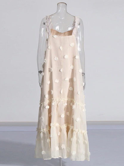 Gilda | Mouwloze Maxi Jurk met Appliqué Details – Elegante Vrouwelijke Jurk voor Speciale Gelegenheden