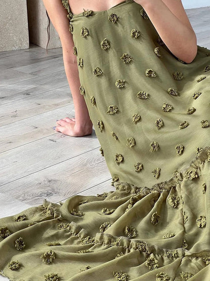 Gilda | Mouwloze Maxi Jurk met Appliqué Details – Elegante Vrouwelijke Jurk voor Speciale Gelegenheden