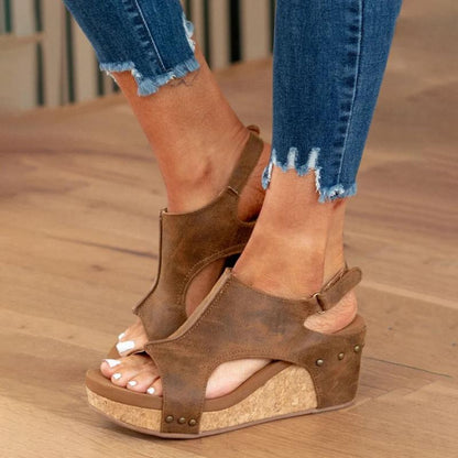 Delphine | Dames Orthopedische Sandalen – Leren, Verstelbare Bandjes, Schokabsorberende Zool