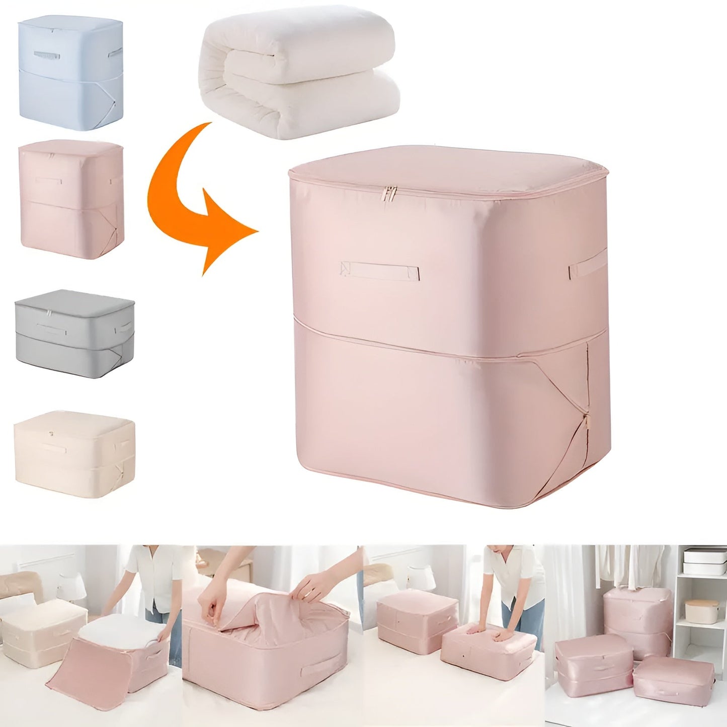 Compressie Opbergzak – Transparant, Ruimtebesparend voor Kleding en Beddengoed in Kast of Onderbed