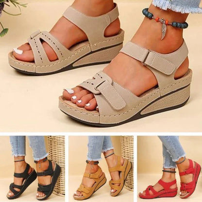 Denise | Dames Orthopedische Sandalen met Verstelbare Klittenbandsluiting – Comfort & Schokdemping bij Hiel- en Voetpijn