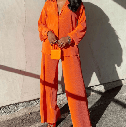Amaris | Tweedelig Damespak – Set met Gedrapeerde Broek en Elegante Blazer voor Comfort en Stijl