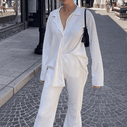 Amaris | Tweedelig Damespak – Set met Gedrapeerde Broek en Elegante Blazer voor Comfort en Stijl