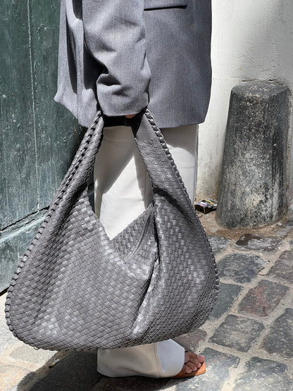 NOLA Everyday Bag | Trendy gevlochten Dames Tas van Vegan Leer met Ruime Indeling
