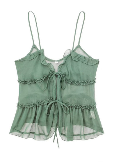 Viveka | Dames Camisole Top met Transparante Laag – Romantisch Layered Design