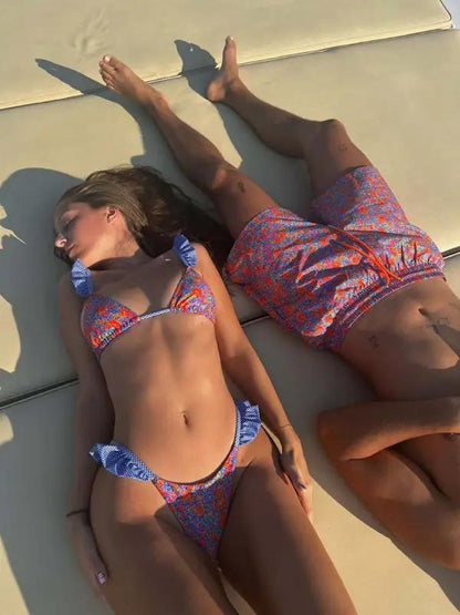 Danika | Dames Tweedelige Bikini – Sexy Ruffles en Split Design voor een Speelse, Vrouwelijke Look