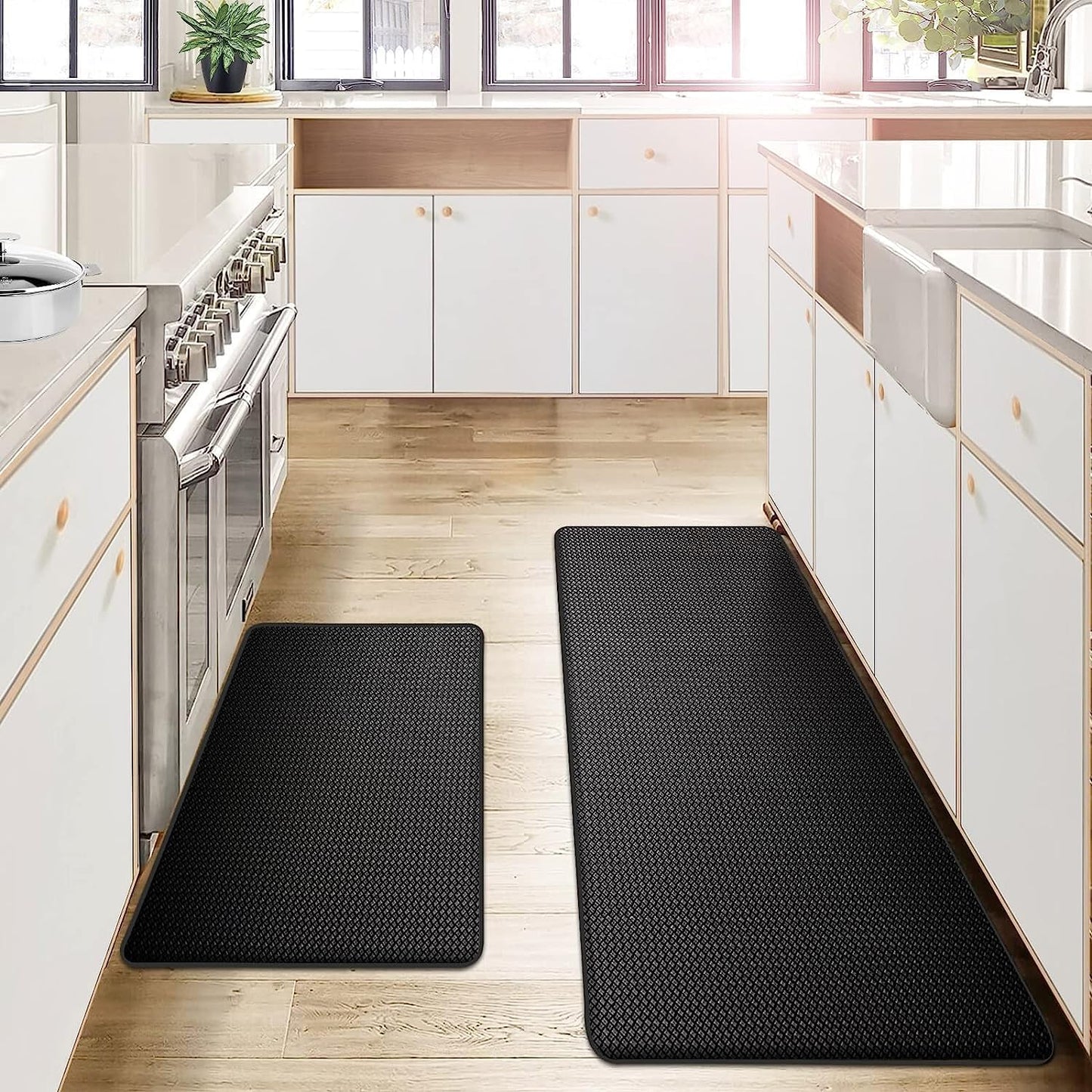 Keukenmat – Zwart PVC, Antislip en Ergonomisch Ontwerp voor Comfort in de Keuken