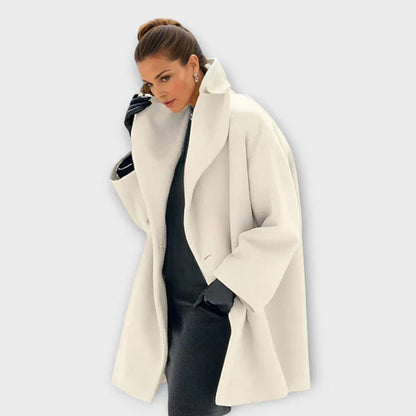 Anna Premium Winddichte Wollen Jas | Dames jas met minimalistisch design en tijdloze elegantie