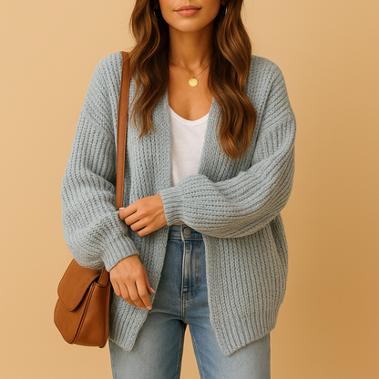 Dames Losvallend Open Gebreid Vest – Casual Cardigan zonder knopen