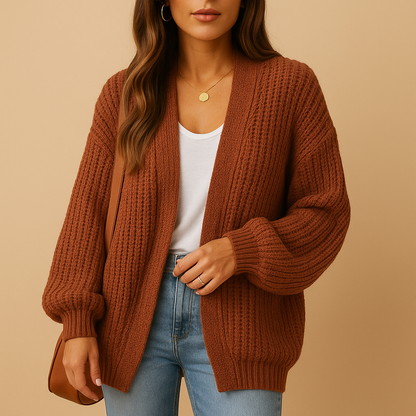 Dames Losvallend Open Gebreid Vest – Casual Cardigan zonder knopen