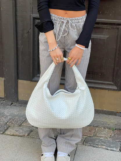 NOLA Everyday Bag | Trendy gevlochten Dames Tas van Vegan Leer met Ruime Indeling